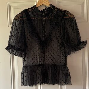💥3/$12 Tulle polka dot top